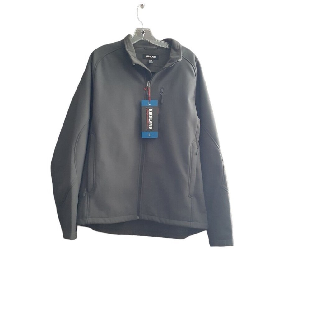 Kirkland Signature Mens Water Resistant Soft Shell Jacket Gray Media Storage L